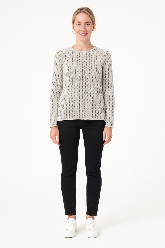 Dames Gebreide Trui met Boothals | Grijs