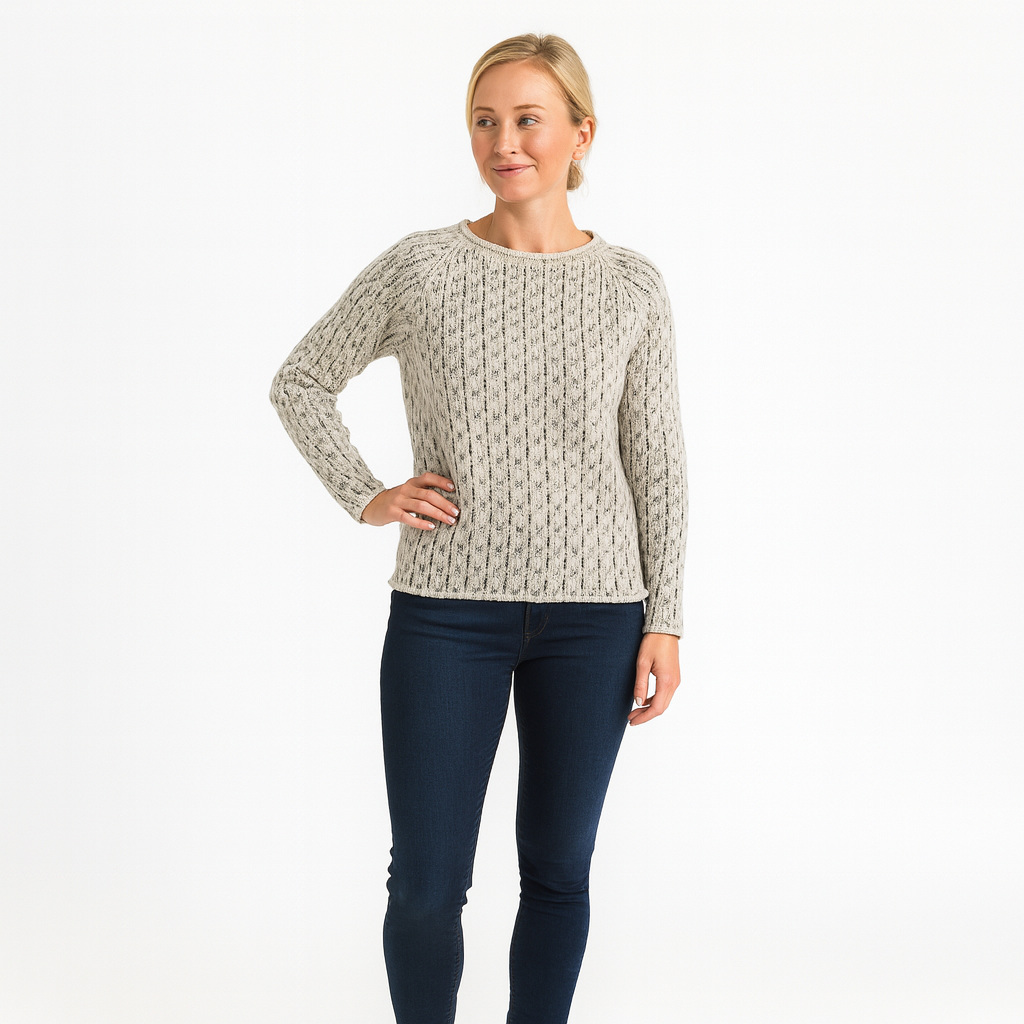 Dames Gebreide Trui met Boothals | Grijs