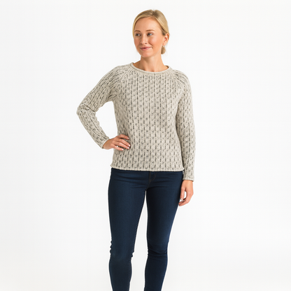 Dames Gebreide Trui met Boothals | Grijs