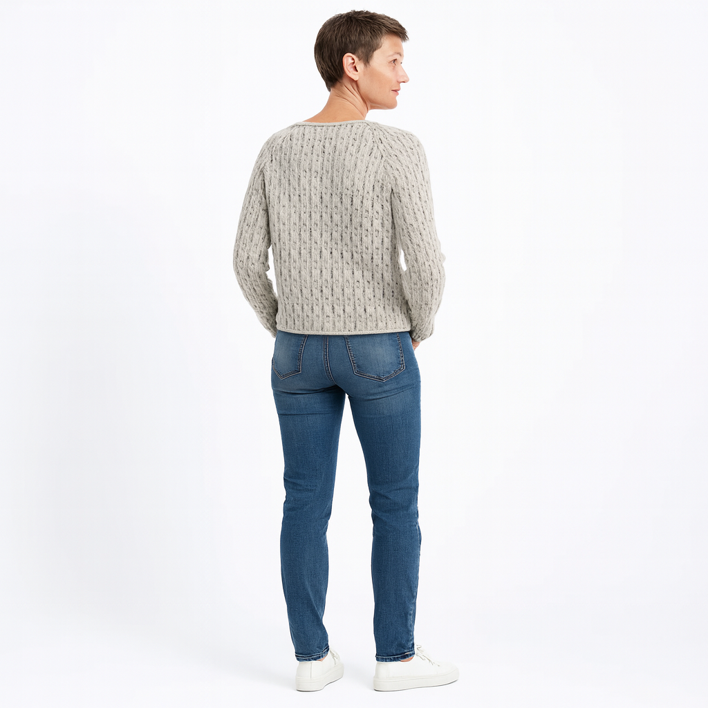 Dames Gebreide Trui met Boothals | Grijs