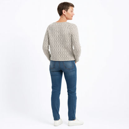 Dames Gebreide Trui met Boothals | Grijs