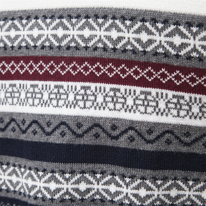 Heren Half Zip Gebreide Trui Opstaande Kraag