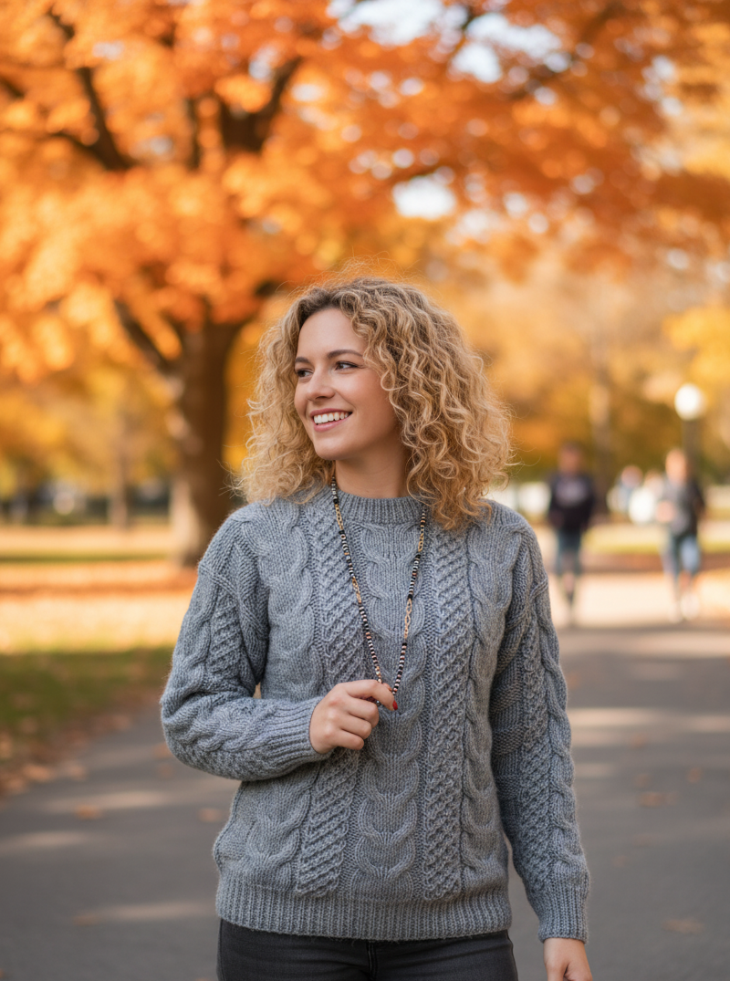 Dames Trui Alpacawol Handgebreid Ronde Hals