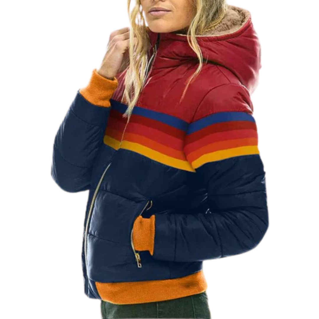 Dames Colour-Block Pufferjas Water-Resistant