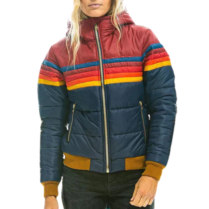 Dames Colour-Block Pufferjas Water-Resistant