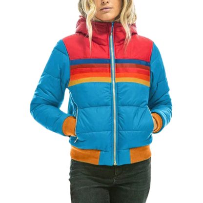 Dames Colour-Block Pufferjas Water-Resistant