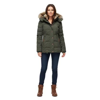 Dames Winterjas | Warme Jas met Capuchon en Bontkraag