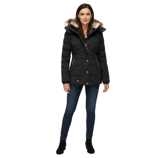 Dames Winterjas | Warme Jas met Capuchon en Bontkraag