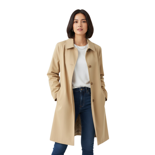 Vrouwen Trenchcoat Minimalistisch Mid-thigh