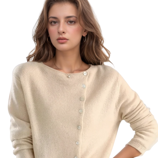 Dames Gebreid Knopenvest – Zachte Knit Cardigan