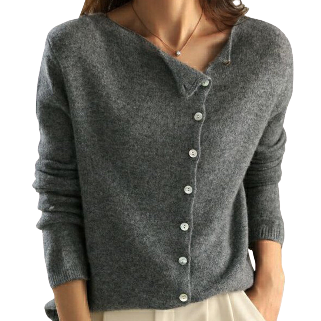 Dames Gebreid Knopenvest – Zachte Knit Cardigan