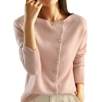 Dames Gebreid Knopenvest – Zachte Knit Cardigan