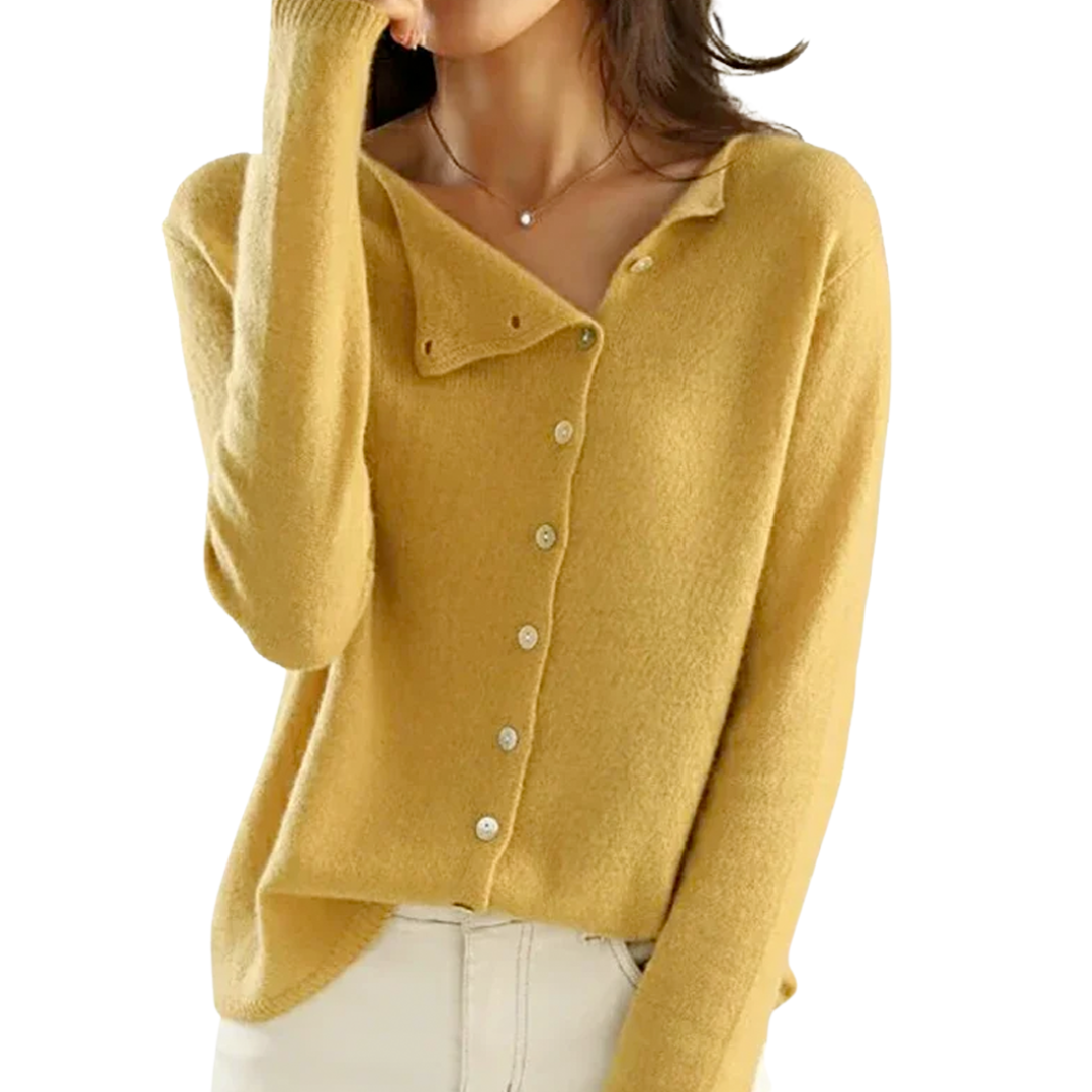 Dames Gebreid Knopenvest – Zachte Knit Cardigan