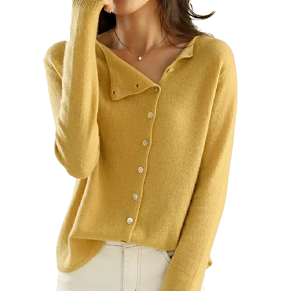 Dames Gebreid Knopenvest – Zachte Knit Cardigan