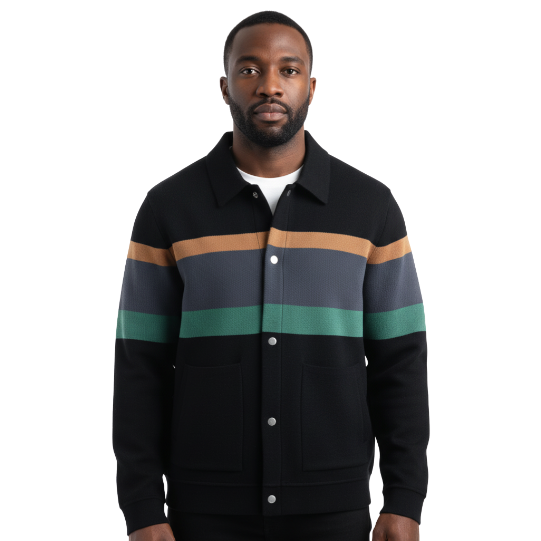 Heren Varsity Jas Gebreid | Gestreept