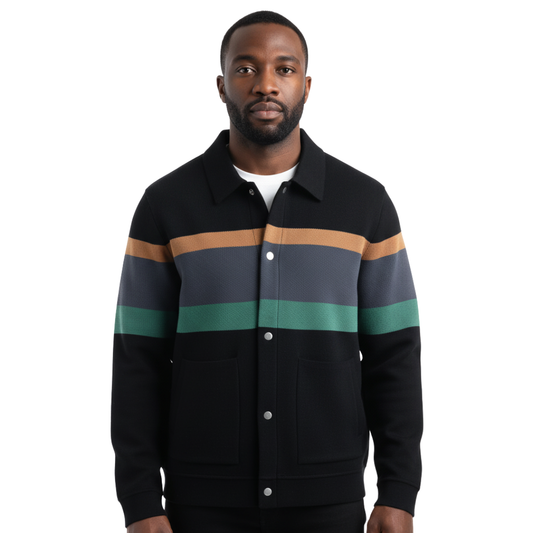 Heren Varsity Jas Gebreid | Gestreept