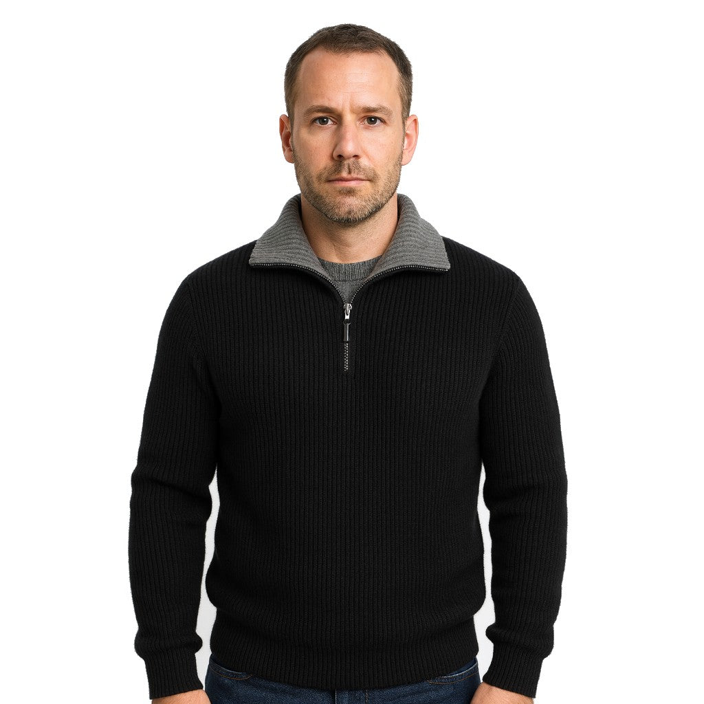 Mannen Fleecejack | ¼-rits Straight Fit