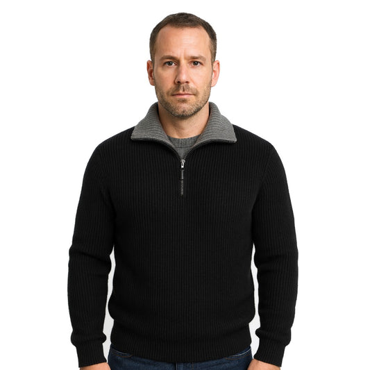 Mannen Fleecejack | ¼-rits Straight Fit