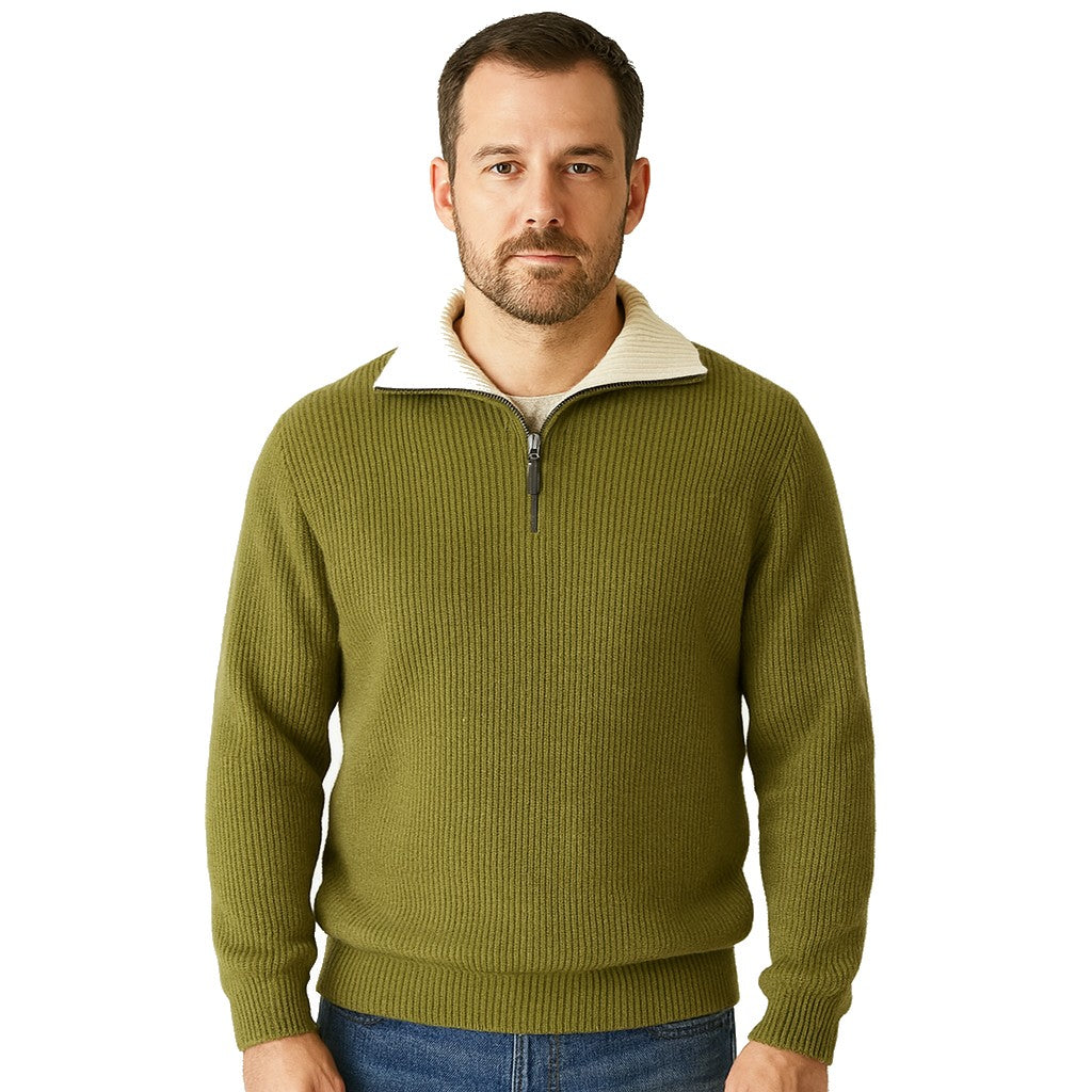 Mannen Fleecejack | ¼-rits Straight Fit