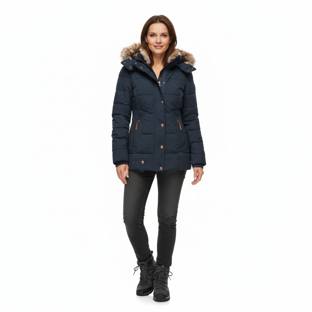 Dames Winterjas | Warme Jas met Capuchon en Bontkraag