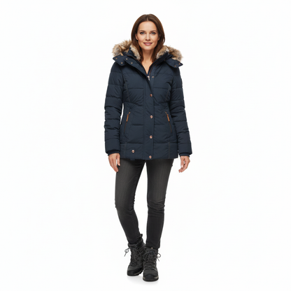 Dames Winterjas | Warme Jas met Capuchon en Bontkraag