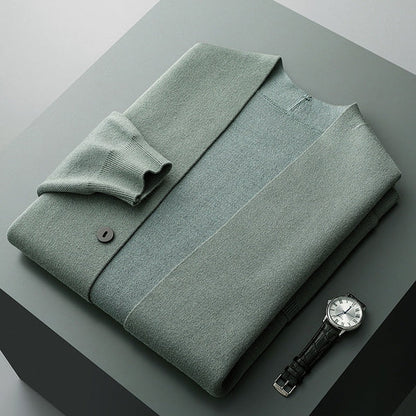 Heren Cardigan Merinowol Mix | Met Zakken