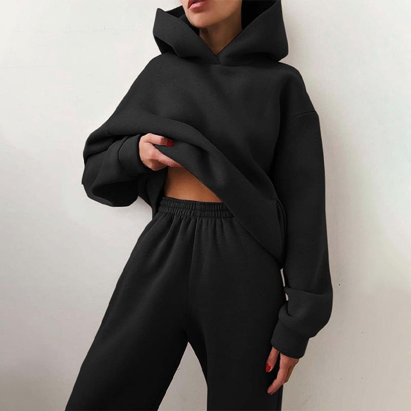 Dames Jogging Set Tweedelig – Oversized Zachte Sweatstof