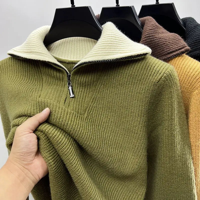 Mannen Fleecejack | ¼-rits Straight Fit