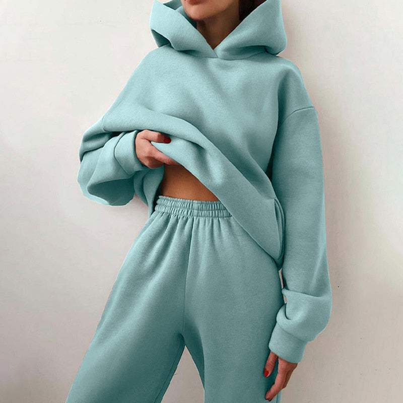 Dames Jogging Set Tweedelig – Oversized Zachte Sweatstof