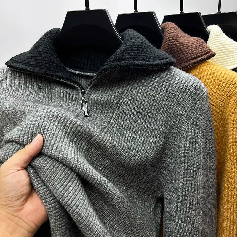 Mannen Fleecejack | ¼-rits Straight Fit