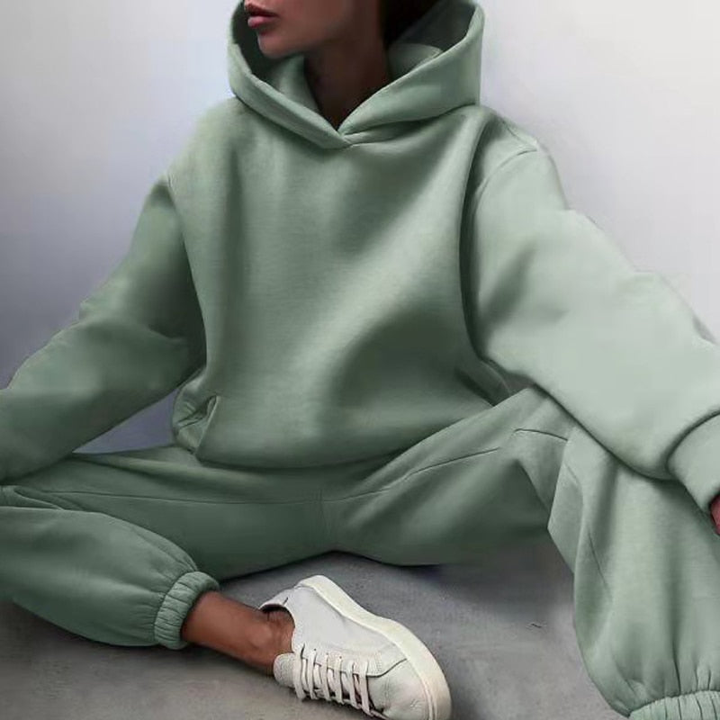 Dames Jogging Set Tweedelig – Oversized Zachte Sweatstof