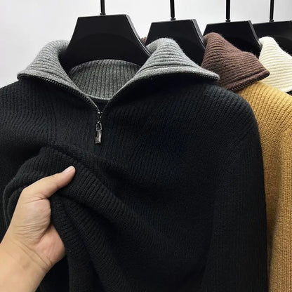 Mannen Fleecejack | ¼-rits Straight Fit
