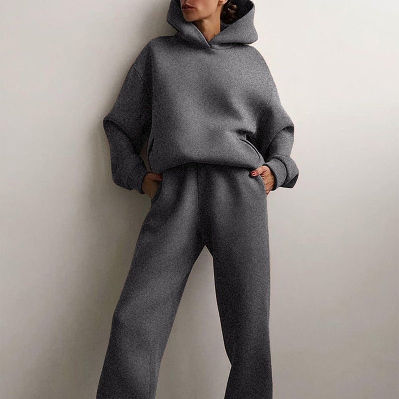 Dames Jogging Set Tweedelig – Oversized Zachte Sweatstof