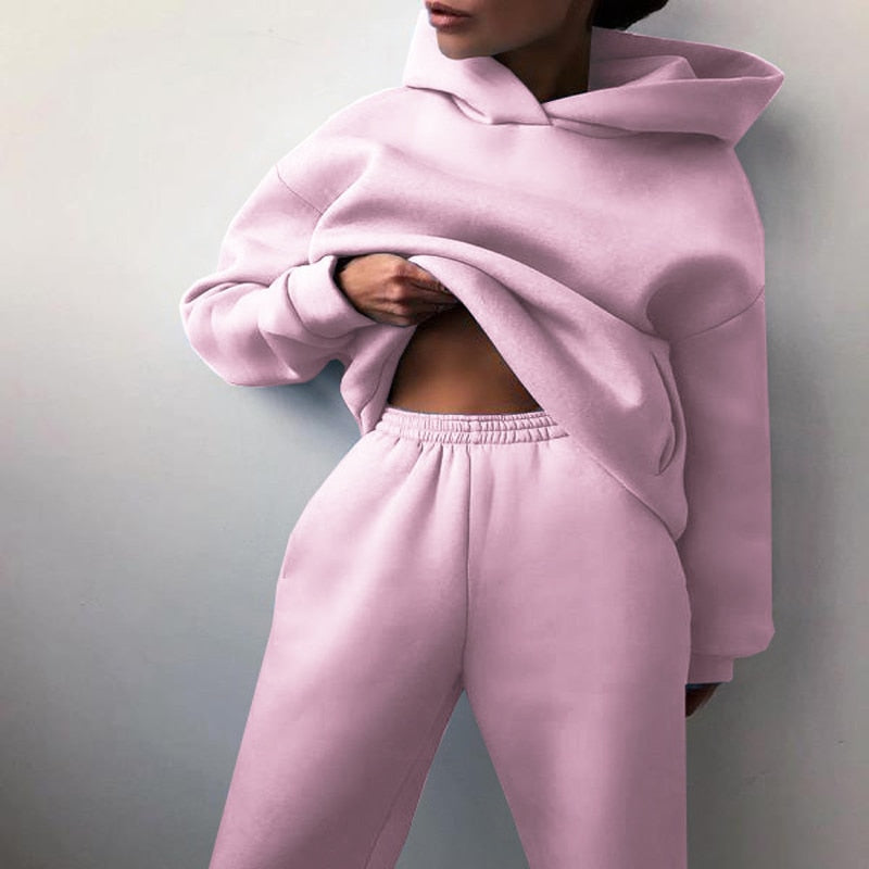 Dames Jogging Set Tweedelig – Oversized Zachte Sweatstof