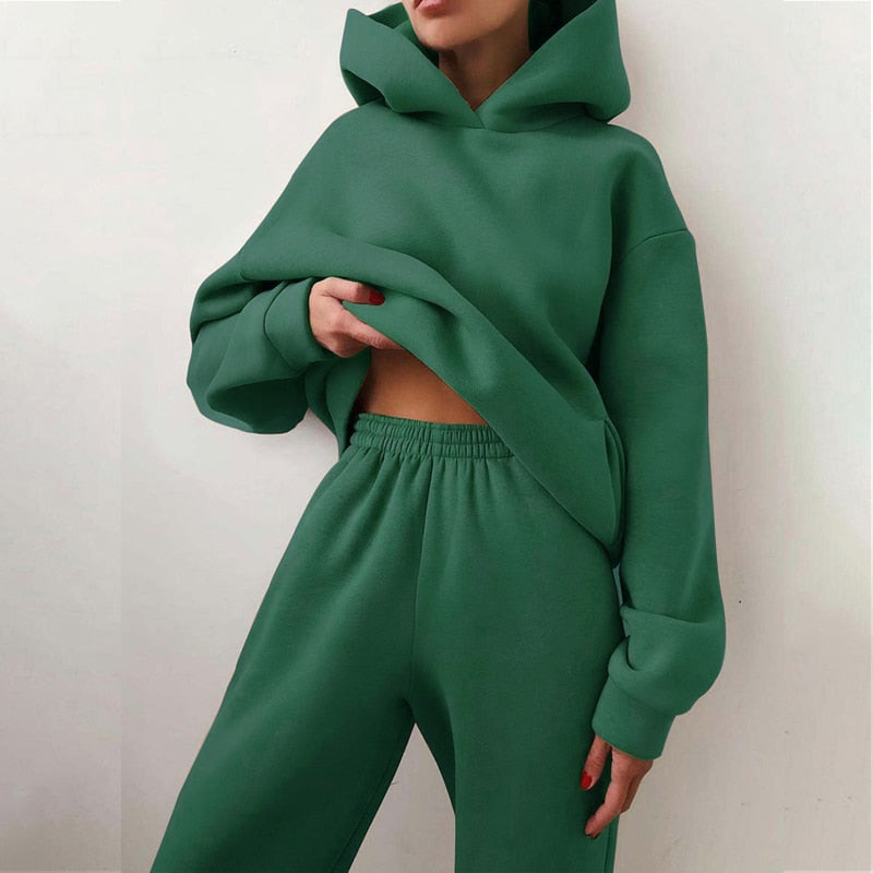 Dames Jogging Set Tweedelig – Oversized Zachte Sweatstof