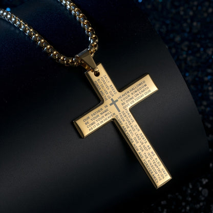 1 stuk Europese en Amerikaanse trendy nieuwe religieuze gegraveerde kruisketting, en veelzijdig voor mannen en vrouwen, kruis hanger ketting