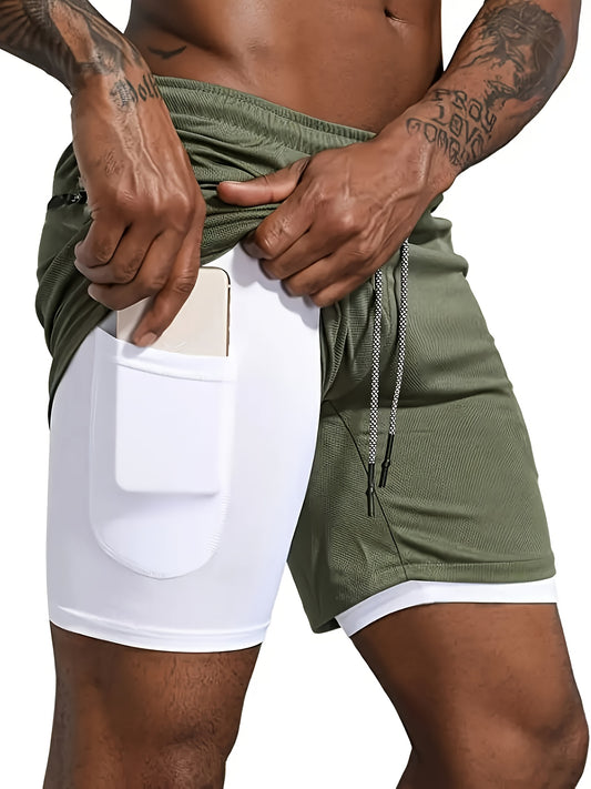 Heren Casual Atletische Shorts Voor De Zomer - Ademend, Lichtgewicht Polyester, Rood Met Zwarte Zijzakken En Trekkoord Tailleband, Perfect Voor Hardlopen, Training, Wandelen En Buitenactiviteiten, Zomer Trainingsuitrusting | Trekkoord Tailleband | Comfort