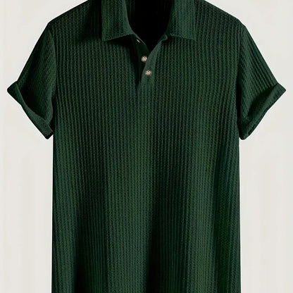 2025 Nieuw Casual Sportshirt Heren Korte Mouwen Hoogwaardig Zomer Effen Kleur Top T-shirt Halflange Mouwen Veelzijdig voor Golf, Vissen, Basketbal, Kamperen, Fitness Zwemmen en Strand met Omkeerbare Kraag
