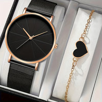 Zwart Horloge + 1 St Sieraden