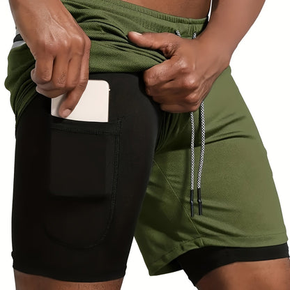 Heren Casual Atletische Shorts Voor De Zomer - Ademend, Lichtgewicht Polyester, Rood Met Zwarte Zijzakken En Trekkoord Tailleband, Perfect Voor Hardlopen, Training, Wandelen En Buitenactiviteiten, Zomer Trainingsuitrusting | Trekkoord Tailleband | Comfort