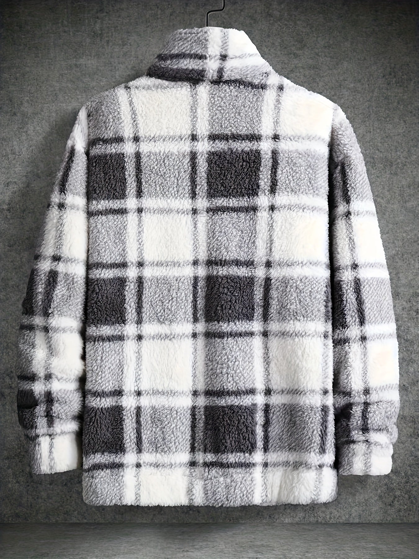 Heren Geruite Pluche Jas Voor Lente En Herfst, Casual Stijlvolle Outdoor Jas Als Cadeau