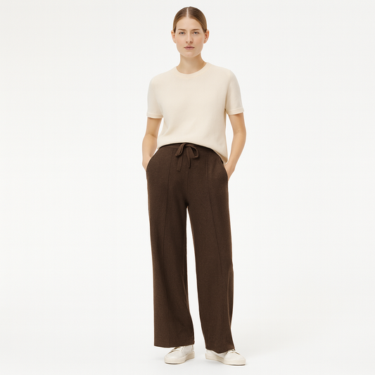 Dames Gebreide Wide Leg Broek
