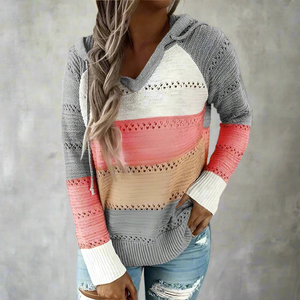 Dames Gebreide Patchwork Trui