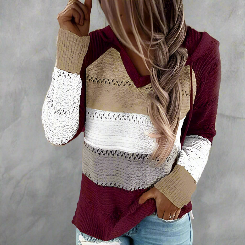 Dames Gebreide Patchwork Trui
