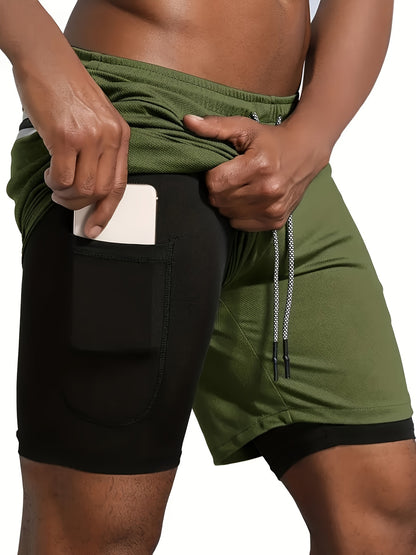 Heren Casual Atletische Shorts Voor De Zomer - Ademend, Lichtgewicht Polyester, Rood Met Zwarte Zijzakken En Trekkoord Tailleband, Perfect Voor Hardlopen, Training, Wandelen En Buitenactiviteiten, Zomer Trainingsuitrusting | Trekkoord Tailleband | Comfort