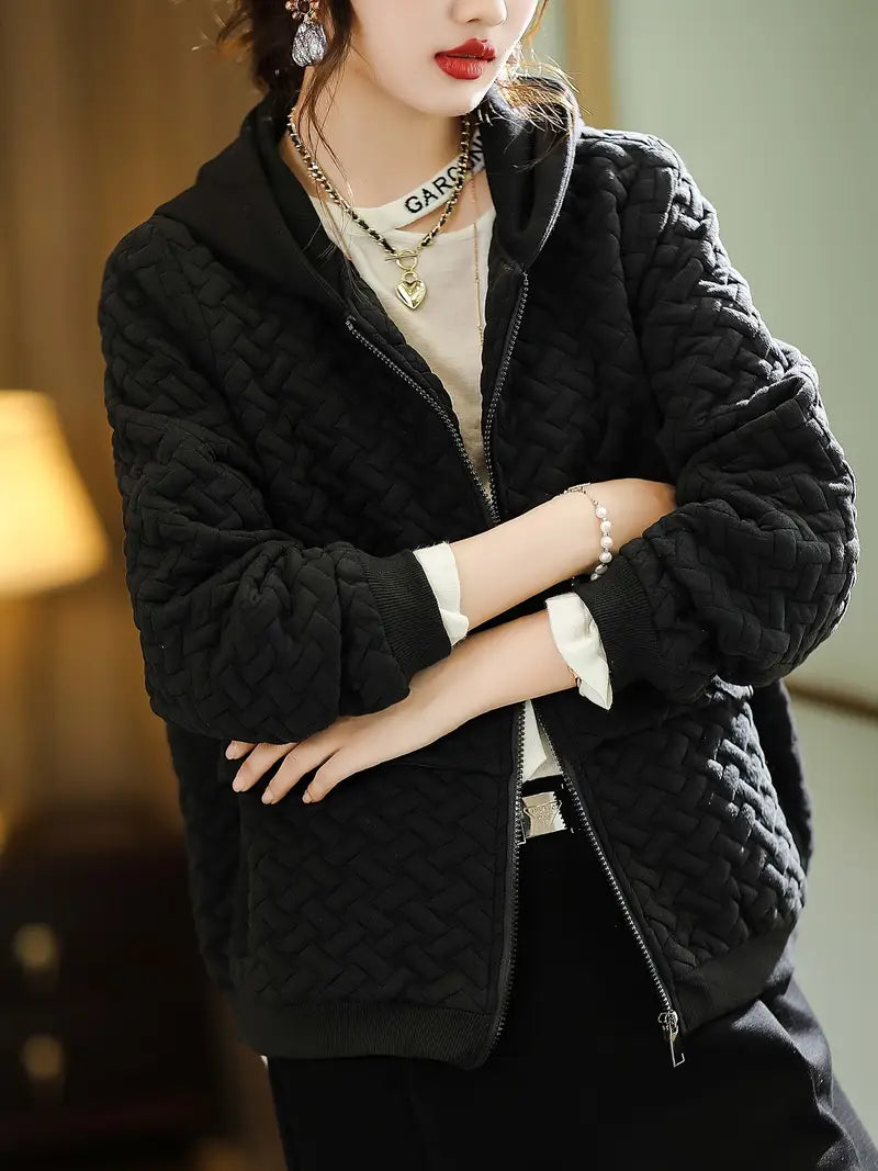 Dames Hoodie met Rits | Gewatteerd