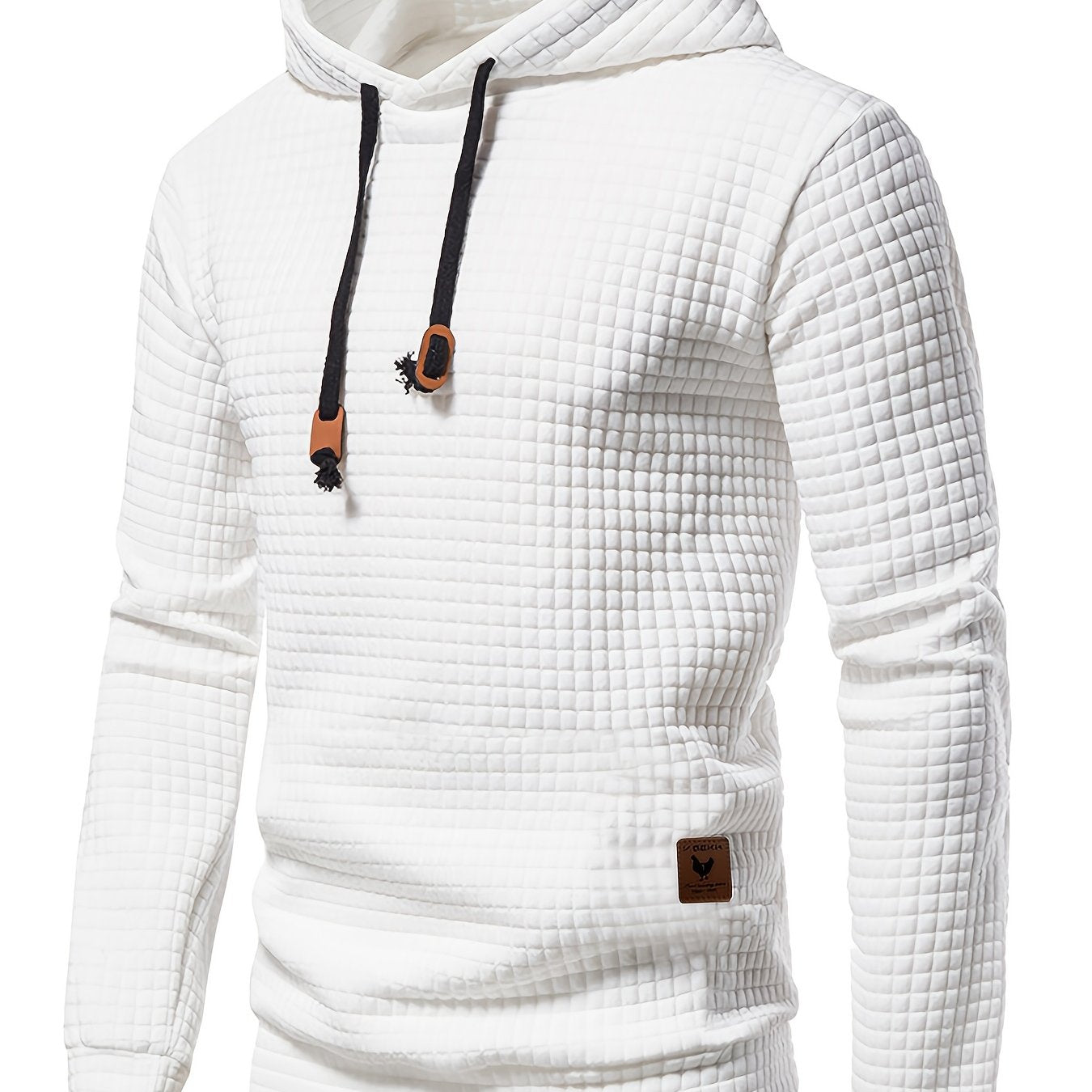 [1pc GEKM Heren Casual Sport Hoodie] 1pc GEKM Heren Casual Sport Pullover Sweatshirt, Boho Stijl Lange Mouw Hoodie met Geborduurd Ontwerp, Gebreide Polyester Stof, Regular Fit, 250gsm - Herfst/Winter Collectie