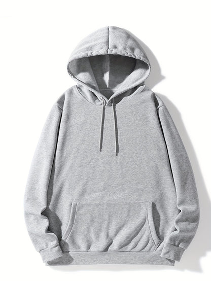 Mannen Hoodies, Effen Kleur Hoodie, Casual Heren Pullover Hoodie Met Kangoeroezak Voor Lente Herfst, Als Geschenken, Coquette Stijl