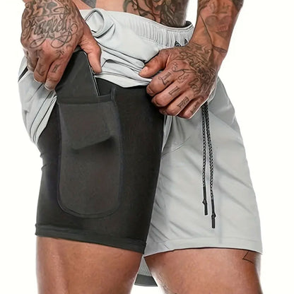 Heren Casual Atletische Shorts Voor De Zomer - Ademend, Lichtgewicht Polyester, Rood Met Zwarte Zijzakken En Trekkoord Tailleband, Perfect Voor Hardlopen, Training, Wandelen En Buitenactiviteiten, Zomer Trainingsuitrusting | Trekkoord Tailleband | Comfort