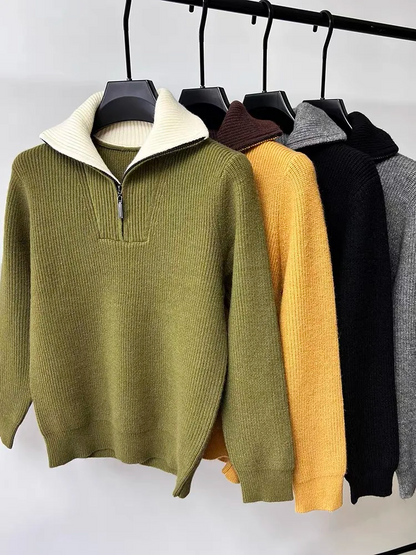 Mannen Fleecejack | ¼-rits Straight Fit
